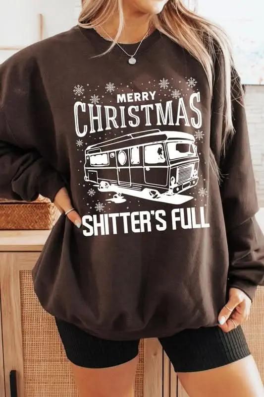 Merry Christmas Shitter's Full Graphic Sweatshirts - Love Salve
